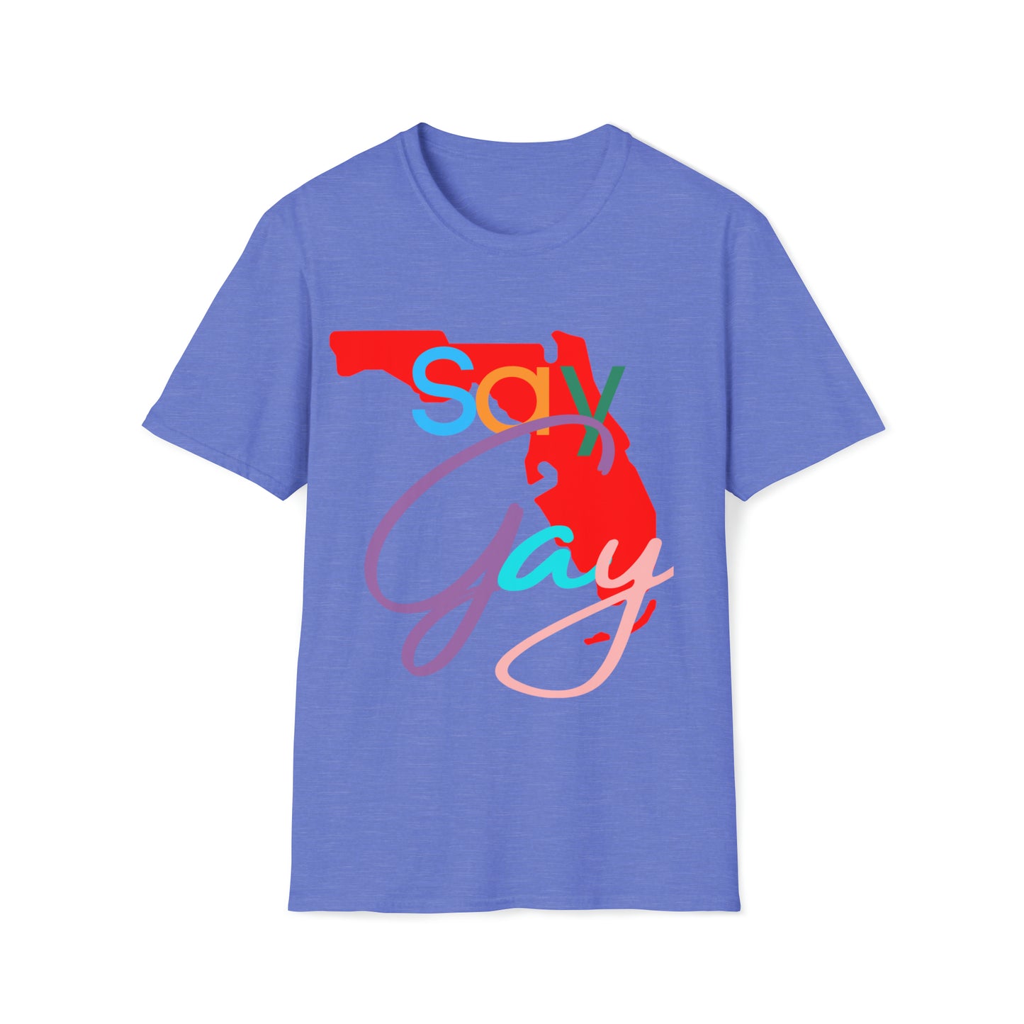 Vibrant and empowering 'Say Gay Florida' T-shirt, a symbol of love, acceptance, and unity! 🌈 Unisex Softstyle T-Shirt