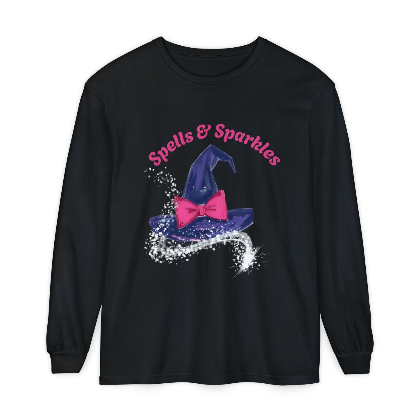 Spooky Charm Long Sleeve Tee, Halloween Shirt, Witchy T-Shirt, Magic Apparel, Fun Gift Idea for Fall Celebrations