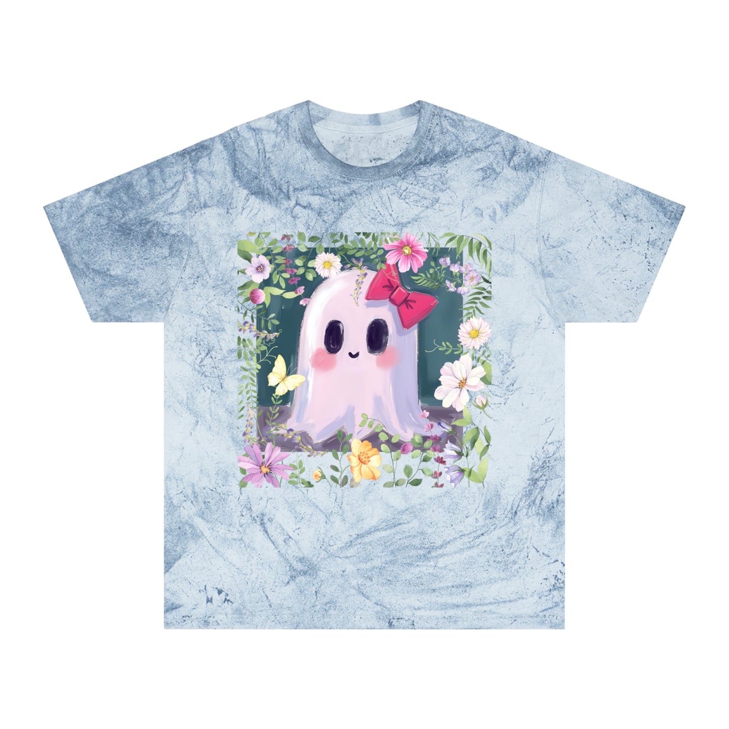 Cute Ghost Graphic T-Shirt, Unisex Color Blast Tee, Fun Ghost Shirt, Autumn Outfit, Gifts for Halloween, Festival Wear, Cute Summer Tee