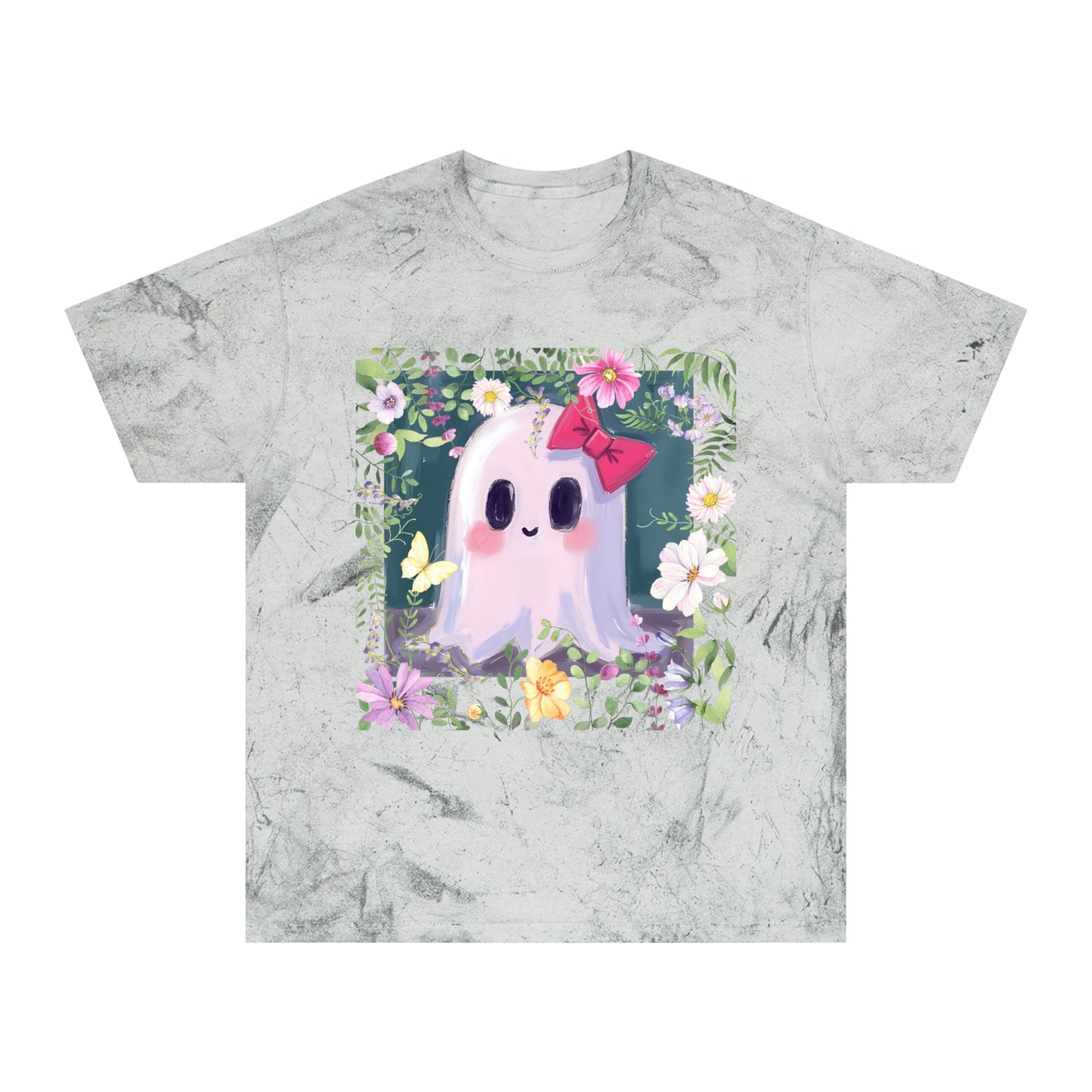 Cute Ghost Graphic T-Shirt, Unisex Color Blast Tee, Fun Ghost Shirt, Autumn Outfit, Gifts for Halloween, Festival Wear, Cute Summer Tee