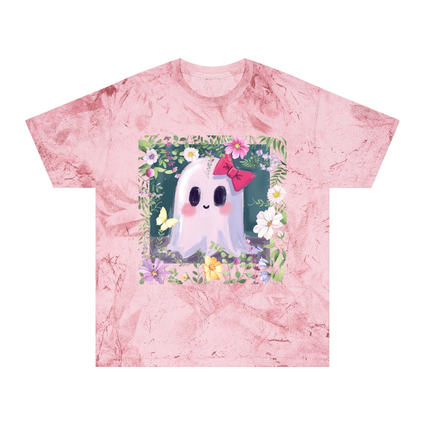 Cute Ghost Graphic T-Shirt, Unisex Color Blast Tee, Fun Ghost Shirt, Autumn Outfit, Gifts for Halloween, Festival Wear, Cute Summer Tee