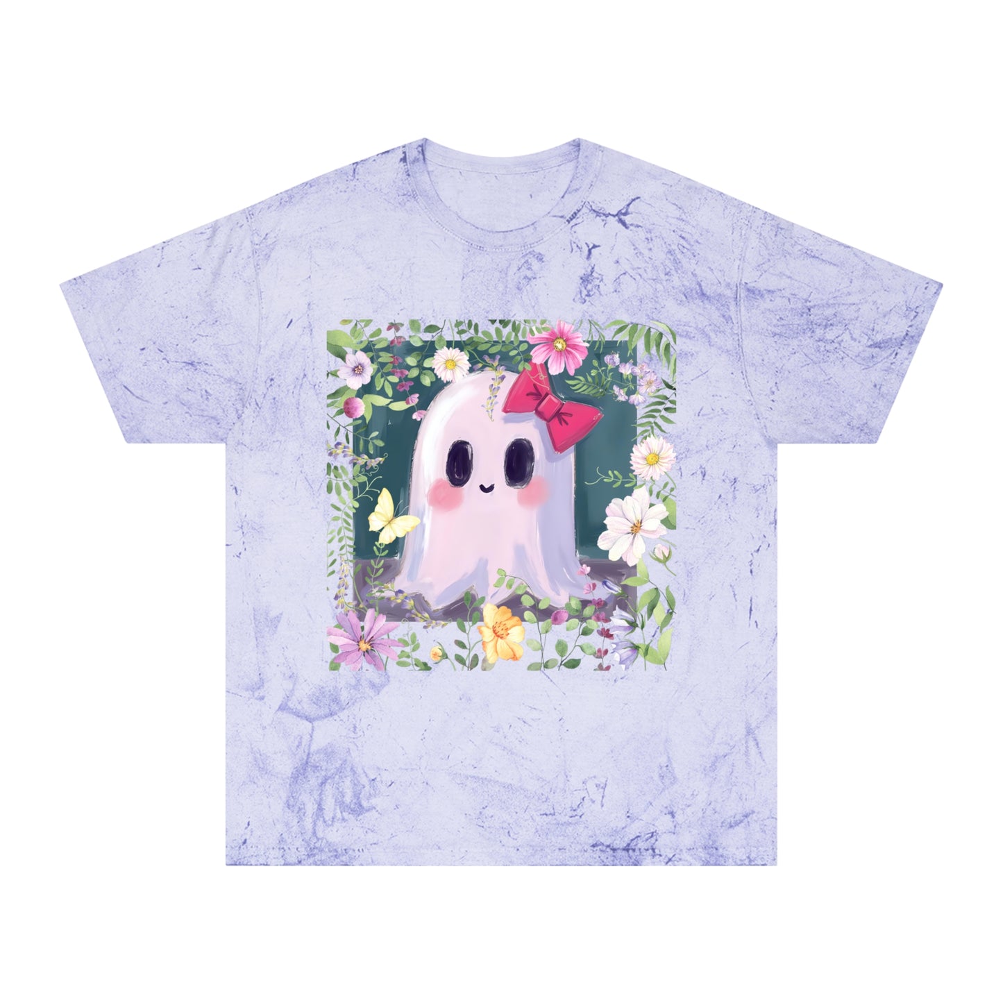 Cute Ghost Graphic T-Shirt, Unisex Color Blast Tee, Fun Ghost Shirt, Autumn Outfit, Gifts for Halloween, Festival Wear, Cute Summer Tee