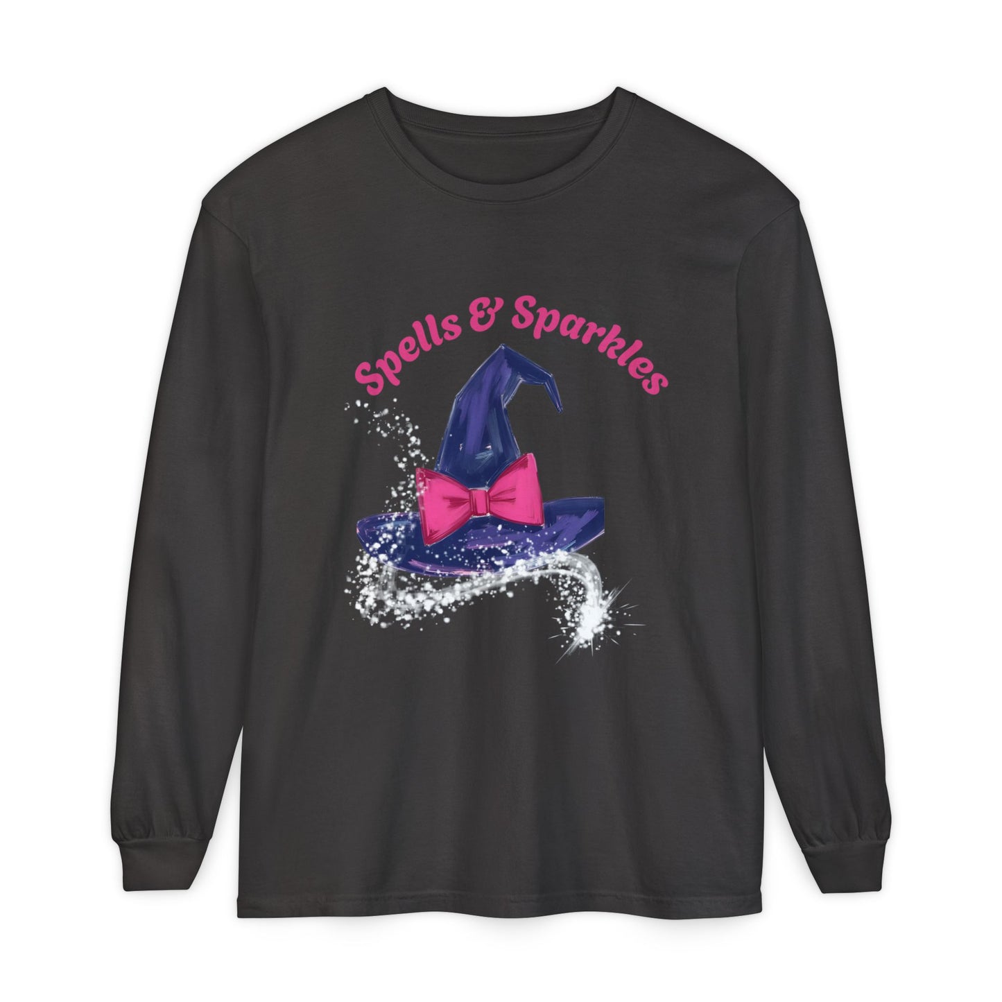 Spooky Charm Long Sleeve Tee, Halloween Shirt, Witchy T-Shirt, Magic Apparel, Fun Gift Idea for Fall Celebrations
