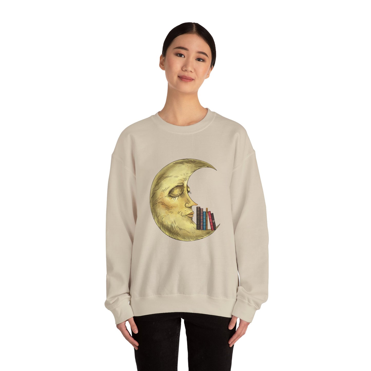 Crewneck Sweatshirt - Bookworm Late Night Reads Design