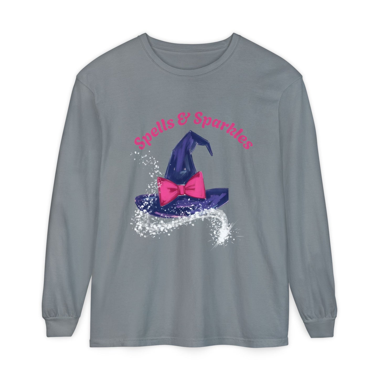 Spooky Charm Long Sleeve Tee, Halloween Shirt, Witchy T-Shirt, Magic Apparel, Fun Gift Idea for Fall Celebrations