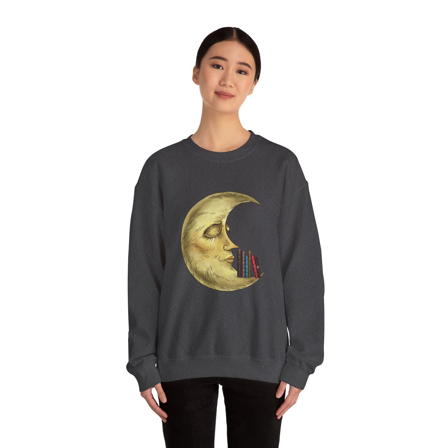 Crewneck Sweatshirt - Bookworm Late Night Reads Design