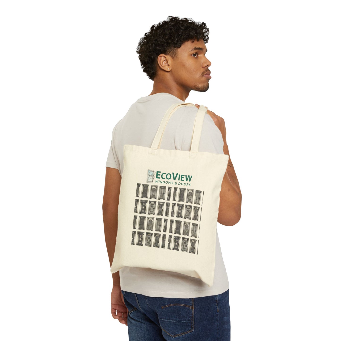 Eco-Friendly Cotton Canvas Tote Bag - Stylish Window Design