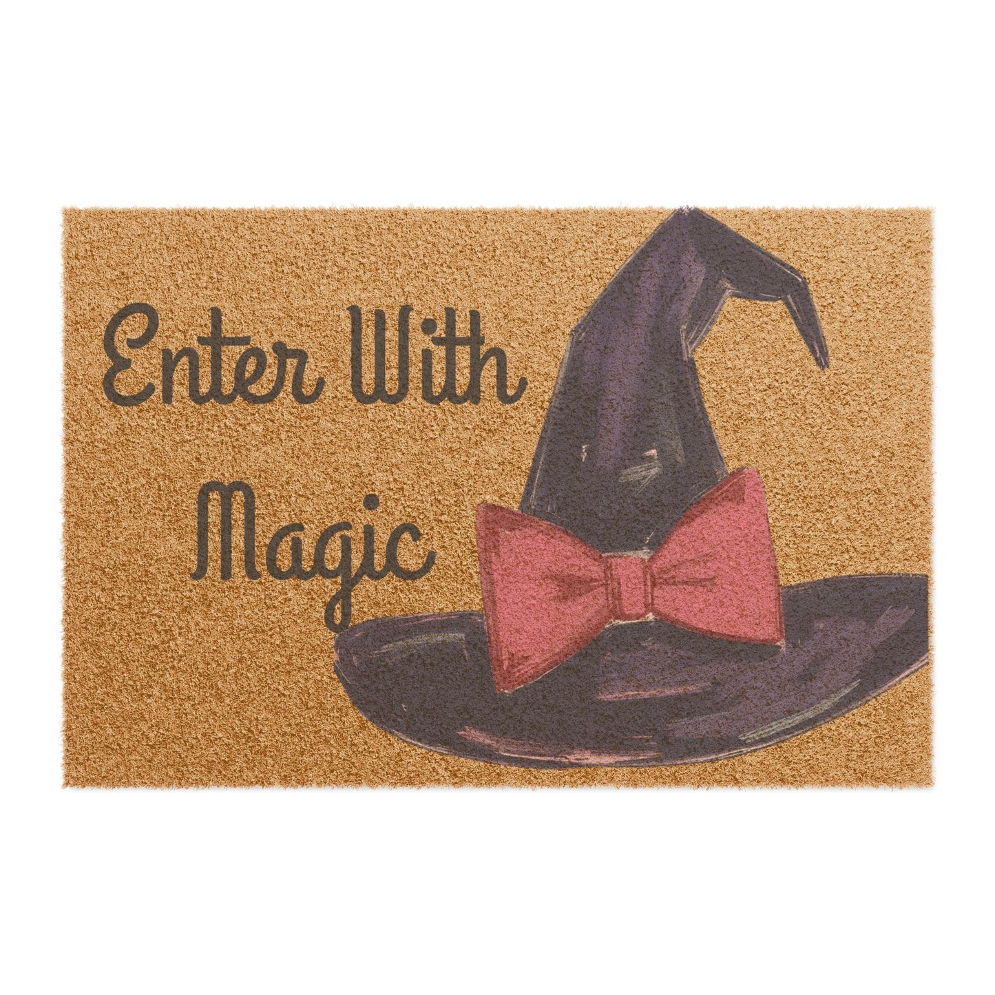 Whimsical Witch Doormat - Enter With Magic, Halloween Decor, Seasonal Entrance Mat, Home Welcome Mat, Spooky Vibes for Autumn