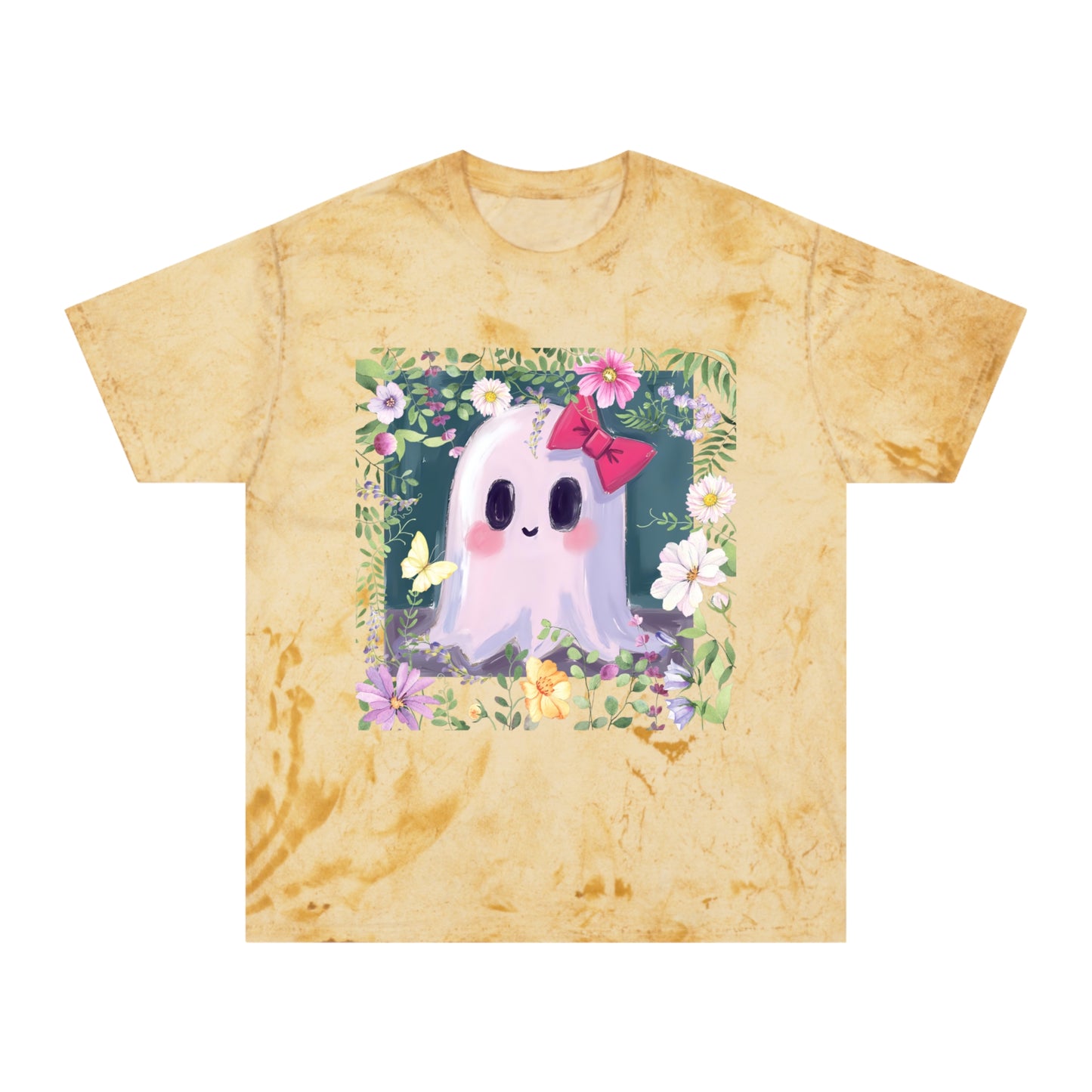 Cute Ghost Graphic T-Shirt, Unisex Color Blast Tee, Fun Ghost Shirt, Autumn Outfit, Gifts for Halloween, Festival Wear, Cute Summer Tee
