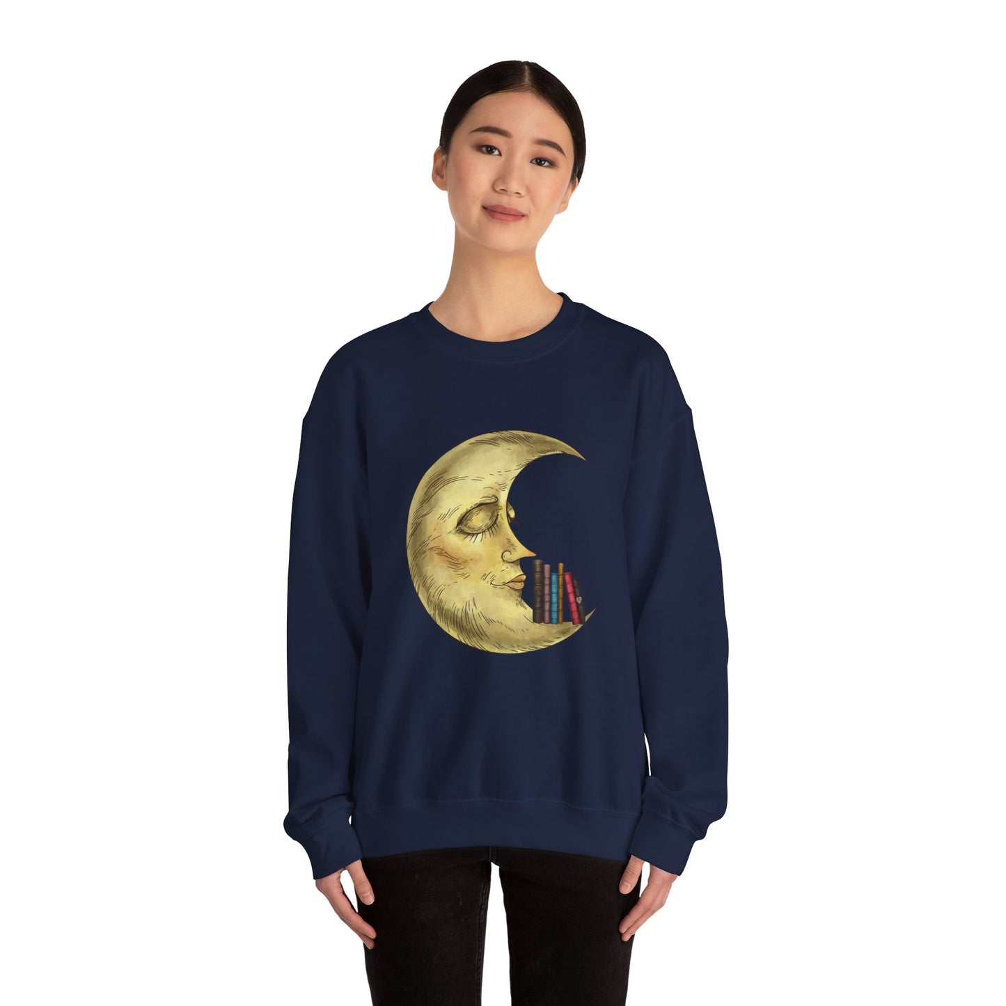 Crewneck Sweatshirt - Bookworm Late Night Reads Design