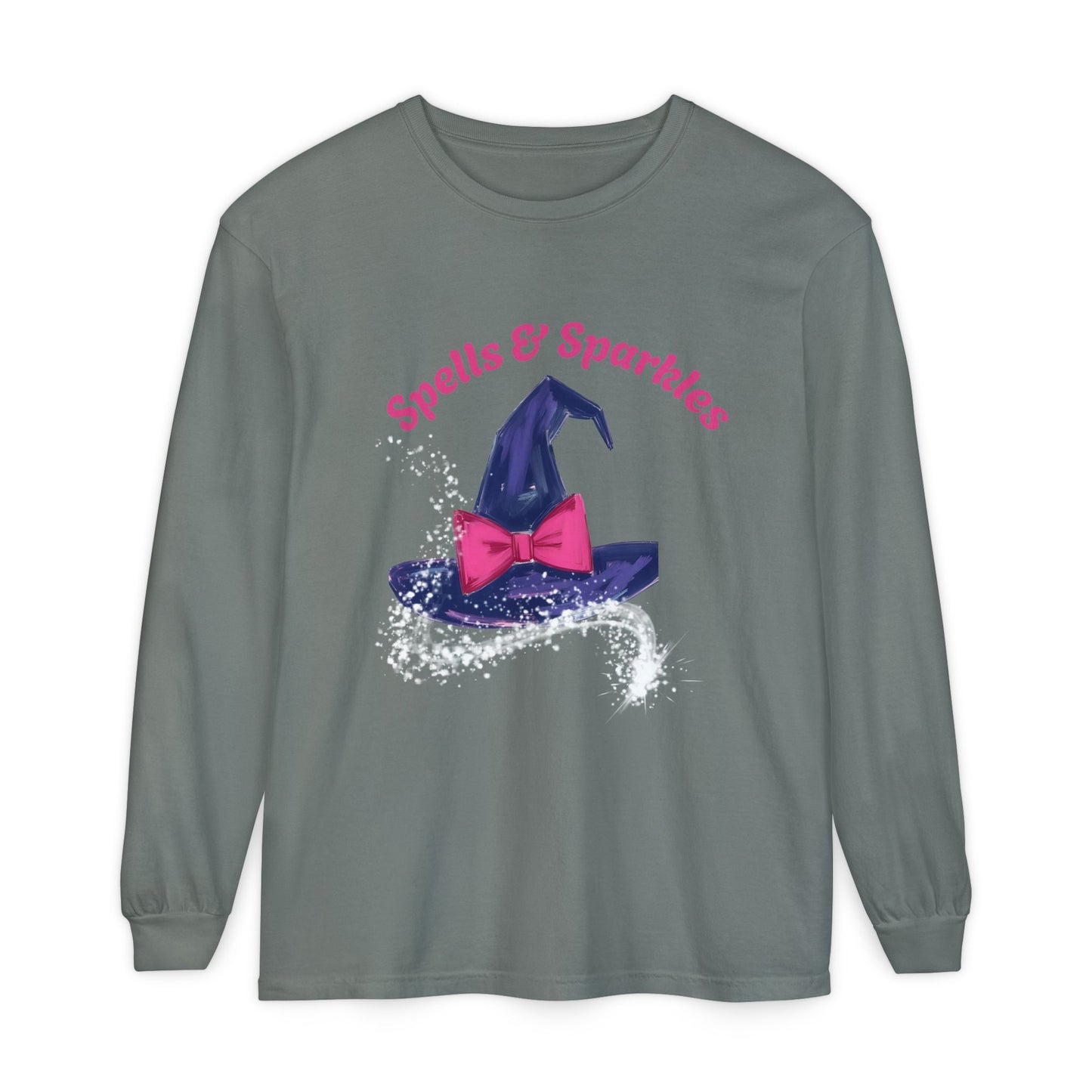 Spooky Charm Long Sleeve Tee, Halloween Shirt, Witchy T-Shirt, Magic Apparel, Fun Gift Idea for Fall Celebrations