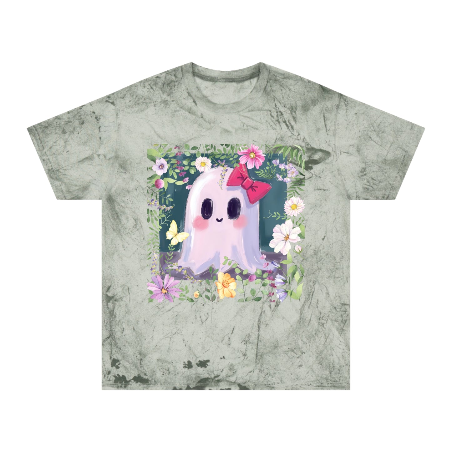 Cute Ghost Graphic T-Shirt, Unisex Color Blast Tee, Fun Ghost Shirt, Autumn Outfit, Gifts for Halloween, Festival Wear, Cute Summer Tee