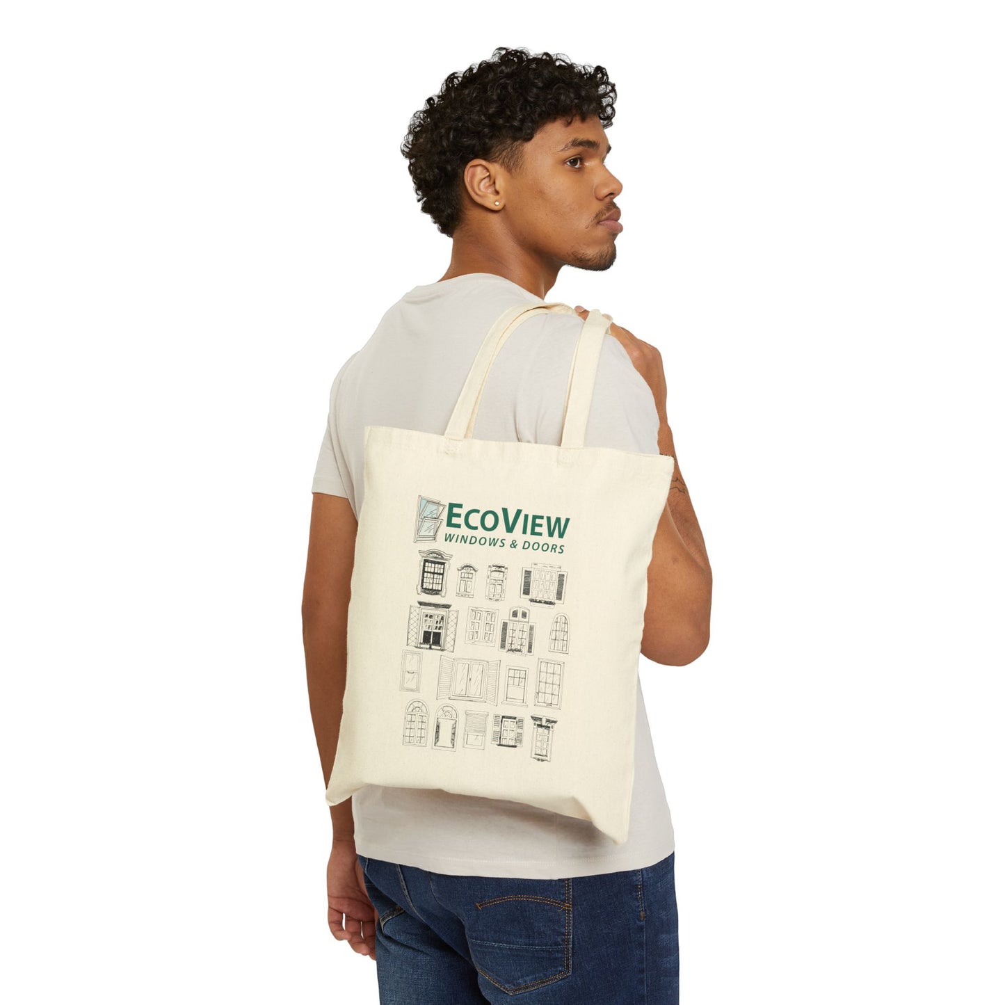 Eco-Friendly Cotton Canvas Tote Bag - Stylish Window Design