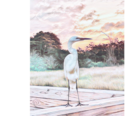 Heron in the Wild--Framed Wall Art, Elegant Bird Canvas Print, Home Decor, Nature Art, Gift for Bird Lovers