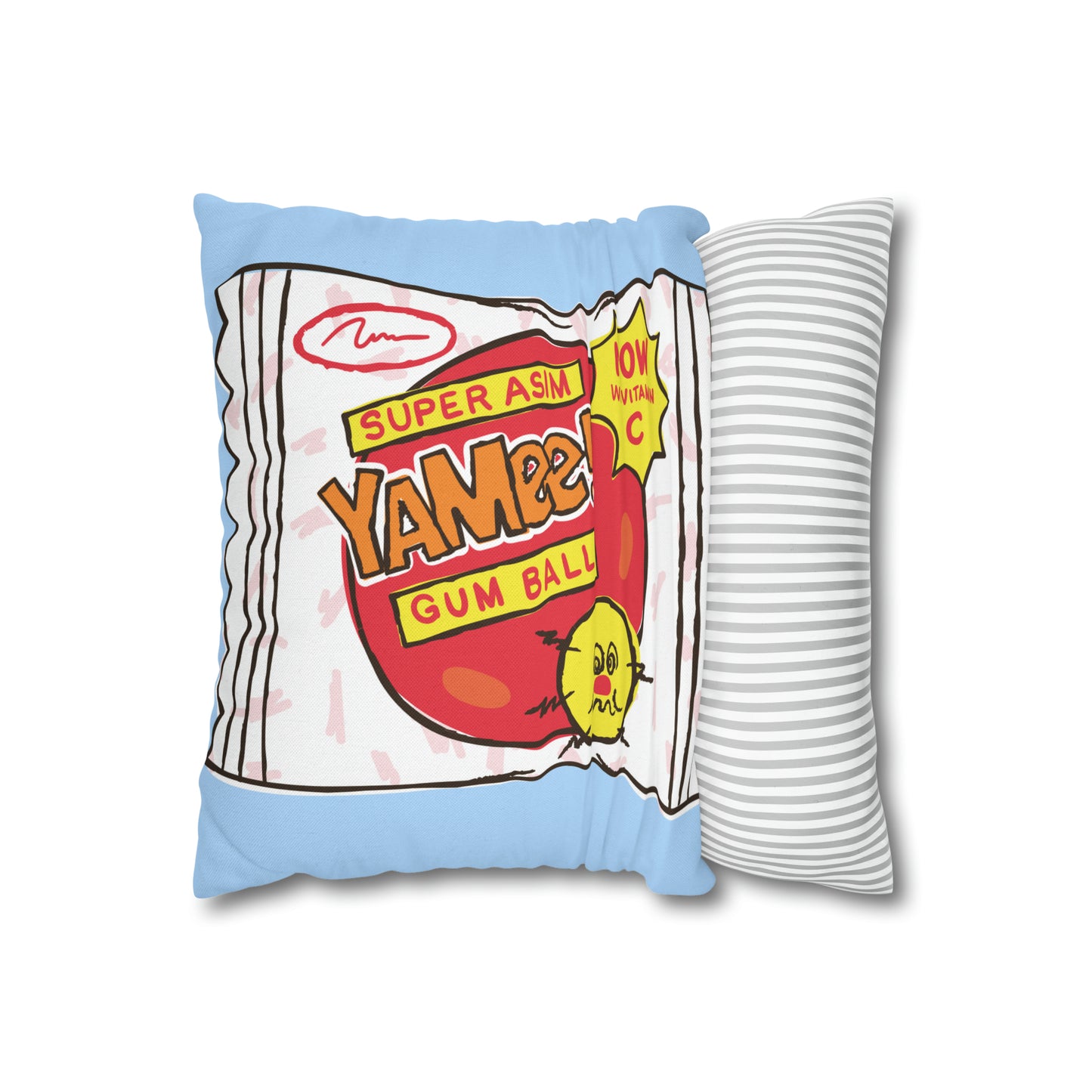 A Gummy Pun Spun Polyester Square Pillow Case