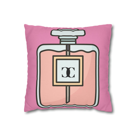 Pretty in Pink Perfume Spun Polyester Square Pillow Case