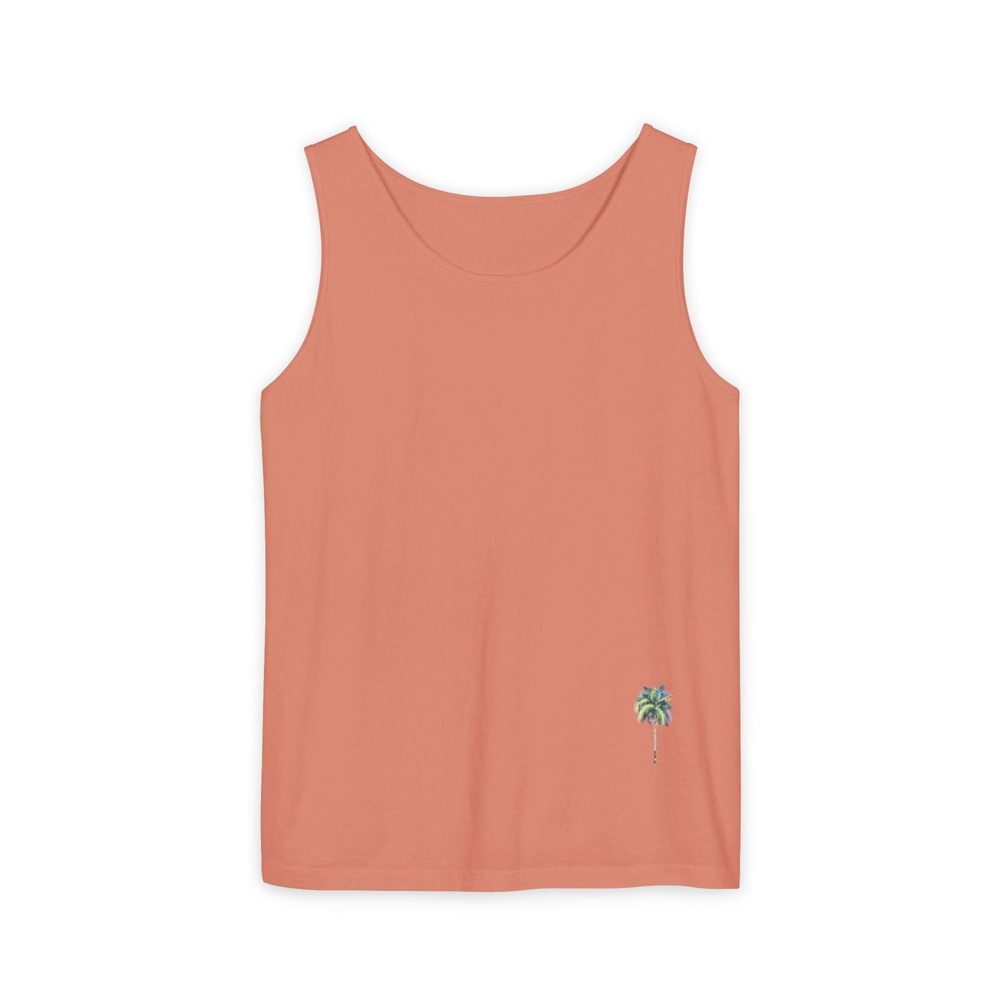 Tropical Palm Tree Tank Top - Unisex Garment-Dyed Summer Apparel