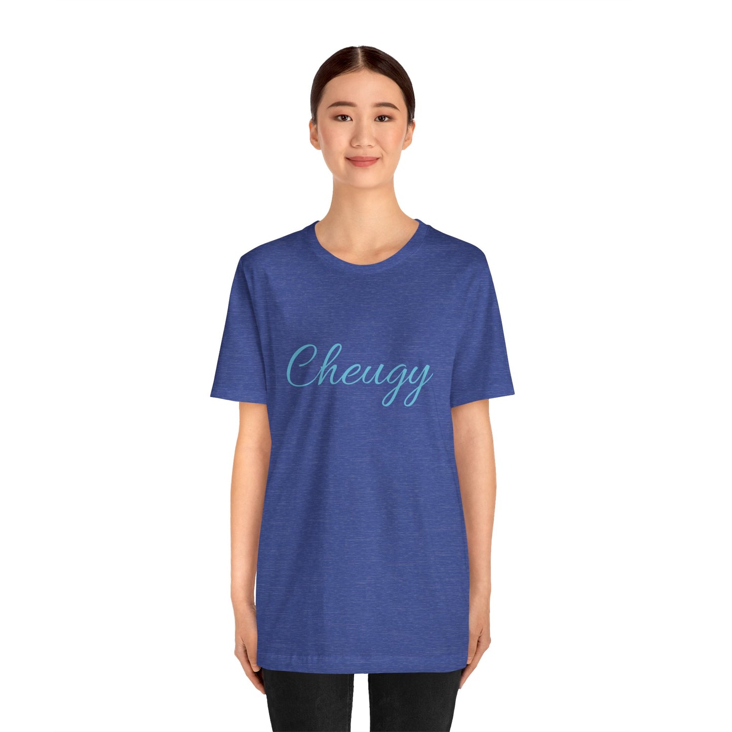 Introducing our cheeky and self-aware "Cheugy" T-shirt - the ultimate ode to embracing your unique style with a touch of humor! 😄 Unisex Jersey Short Sleeve Tee