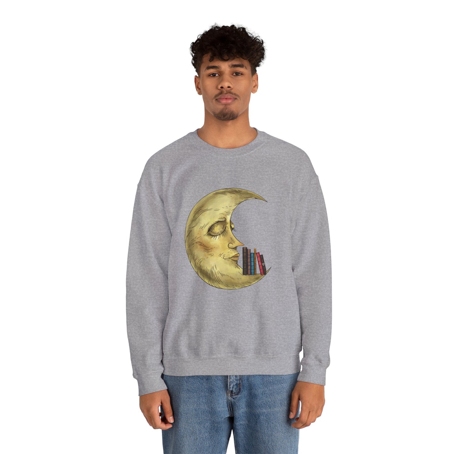 Crewneck Sweatshirt - Bookworm Late Night Reads Design