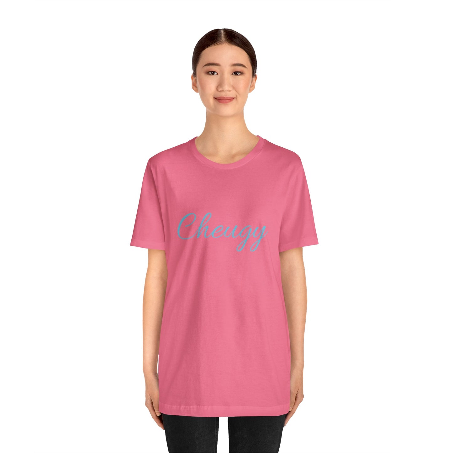 Introducing our cheeky and self-aware "Cheugy" T-shirt - the ultimate ode to embracing your unique style with a touch of humor! 😄 Unisex Jersey Short Sleeve Tee
