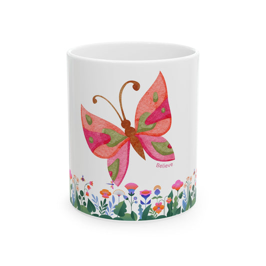 Butterfly Inspirational Ceramic Mug - 11oz & 15oz – Believe in Nature's Beauty