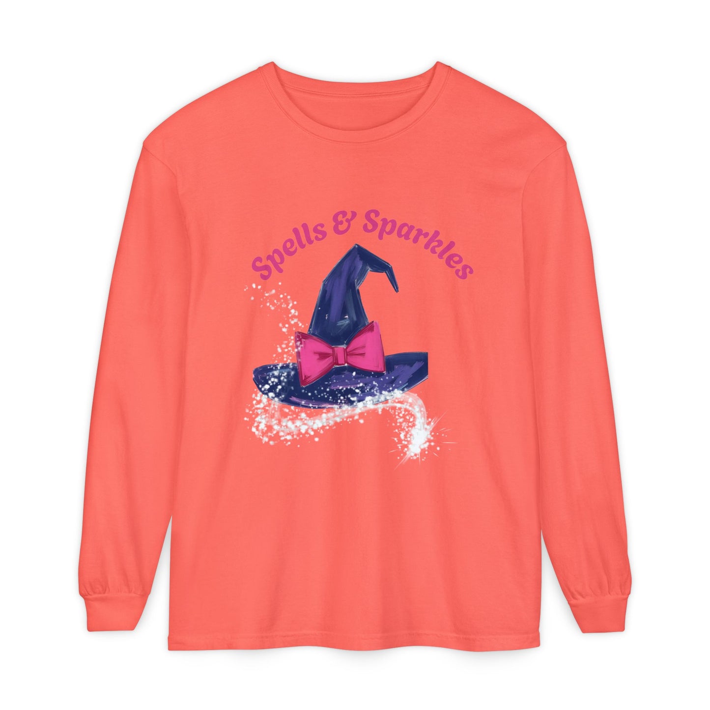 Spooky Charm Long Sleeve Tee, Halloween Shirt, Witchy T-Shirt, Magic Apparel, Fun Gift Idea for Fall Celebrations