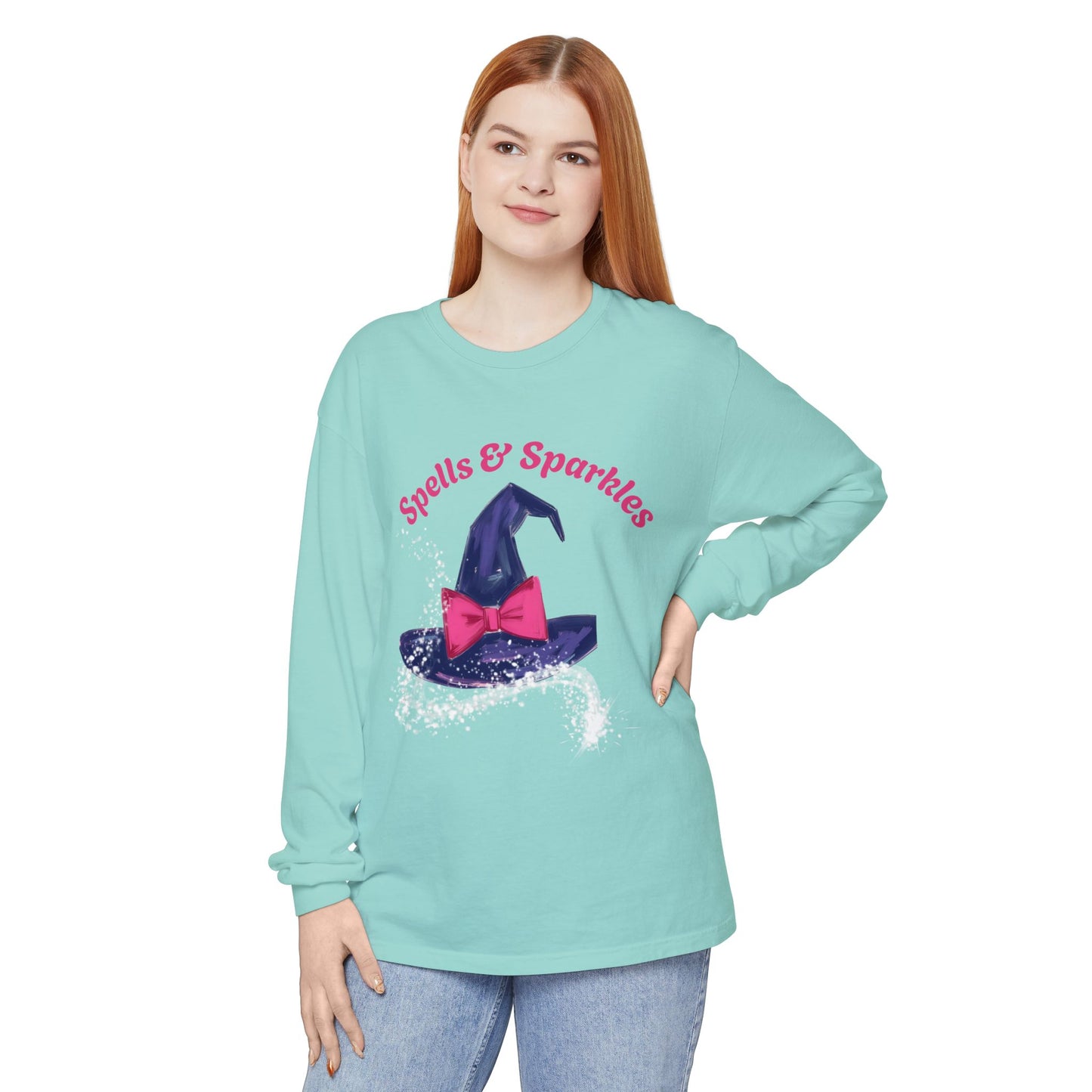 Spooky Charm Long Sleeve Tee, Halloween Shirt, Witchy T-Shirt, Magic Apparel, Fun Gift Idea for Fall Celebrations