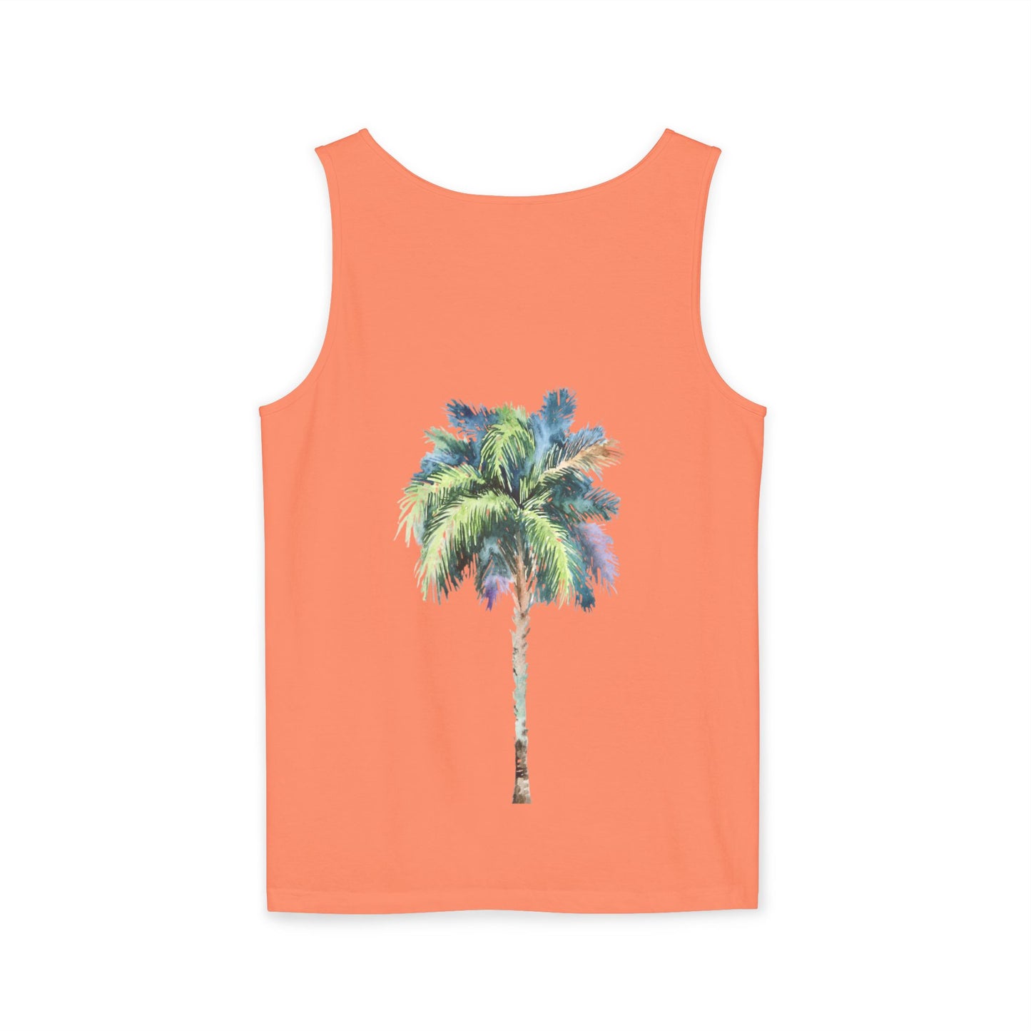 Tropical Palm Tree Tank Top - Unisex Garment-Dyed Summer Apparel