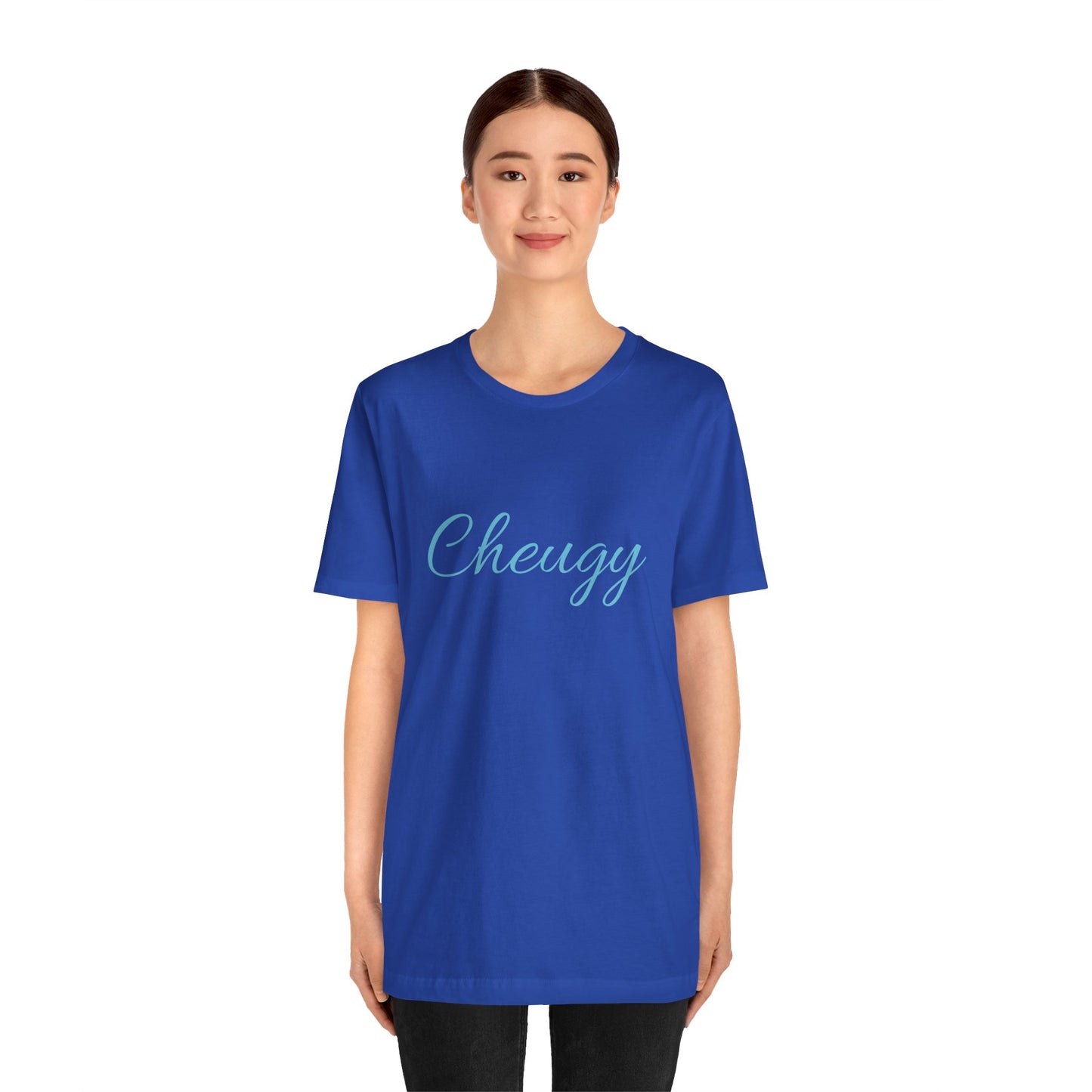 Introducing our cheeky and self-aware "Cheugy" T-shirt - the ultimate ode to embracing your unique style with a touch of humor! 😄 Unisex Jersey Short Sleeve Tee
