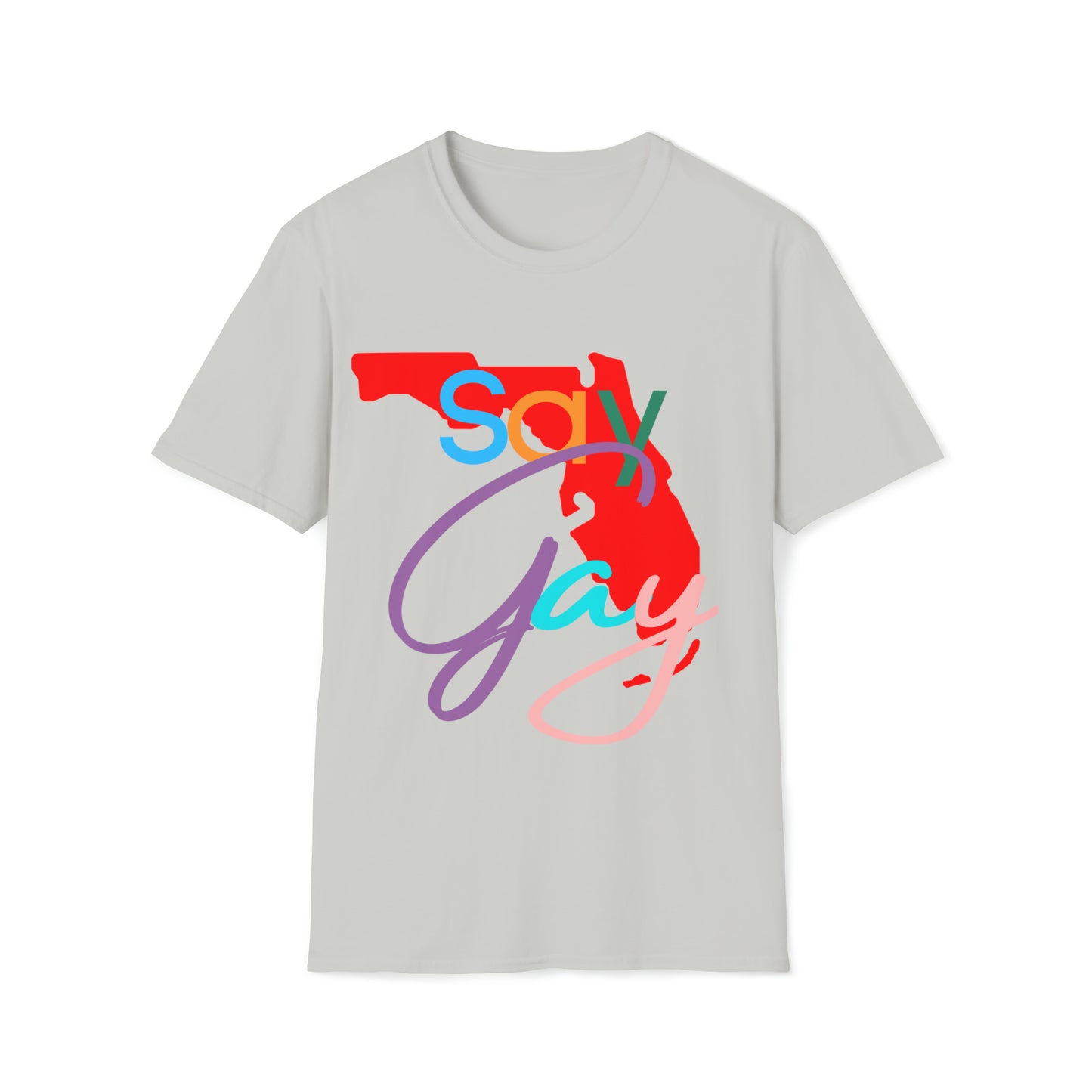Vibrant and empowering 'Say Gay Florida' T-shirt, a symbol of love, acceptance, and unity! 🌈 Unisex Softstyle T-Shirt