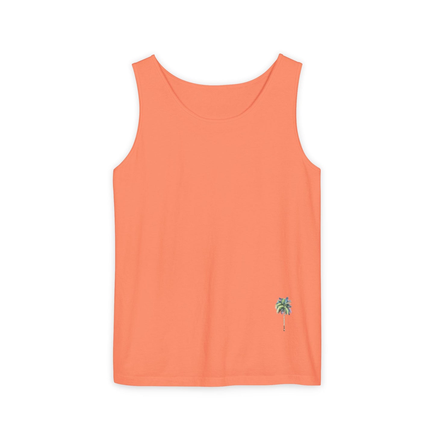 Tropical Palm Tree Tank Top - Unisex Garment-Dyed Summer Apparel