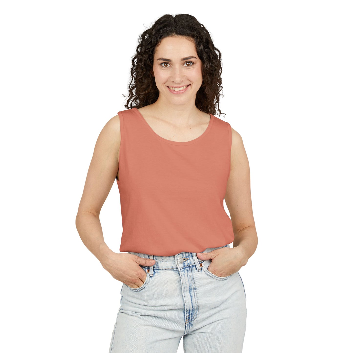 Tropical Palm Tree Tank Top - Unisex Garment-Dyed Summer Apparel