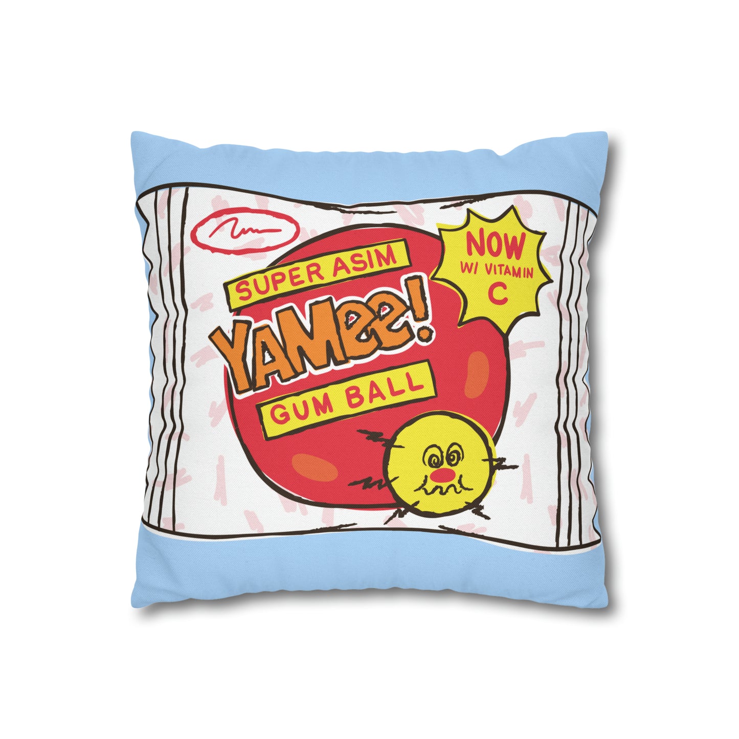 A Gummy Pun Spun Polyester Square Pillow Case