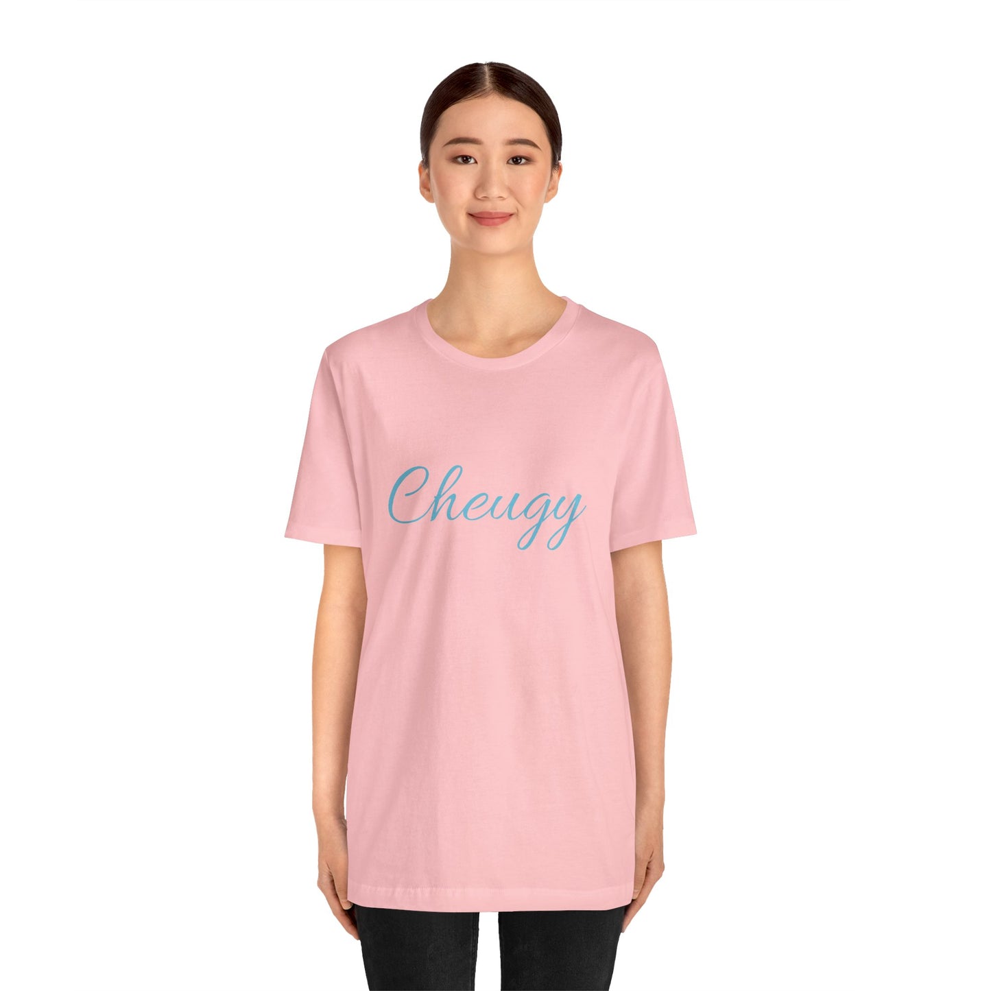 Introducing our cheeky and self-aware "Cheugy" T-shirt - the ultimate ode to embracing your unique style with a touch of humor! 😄 Unisex Jersey Short Sleeve Tee