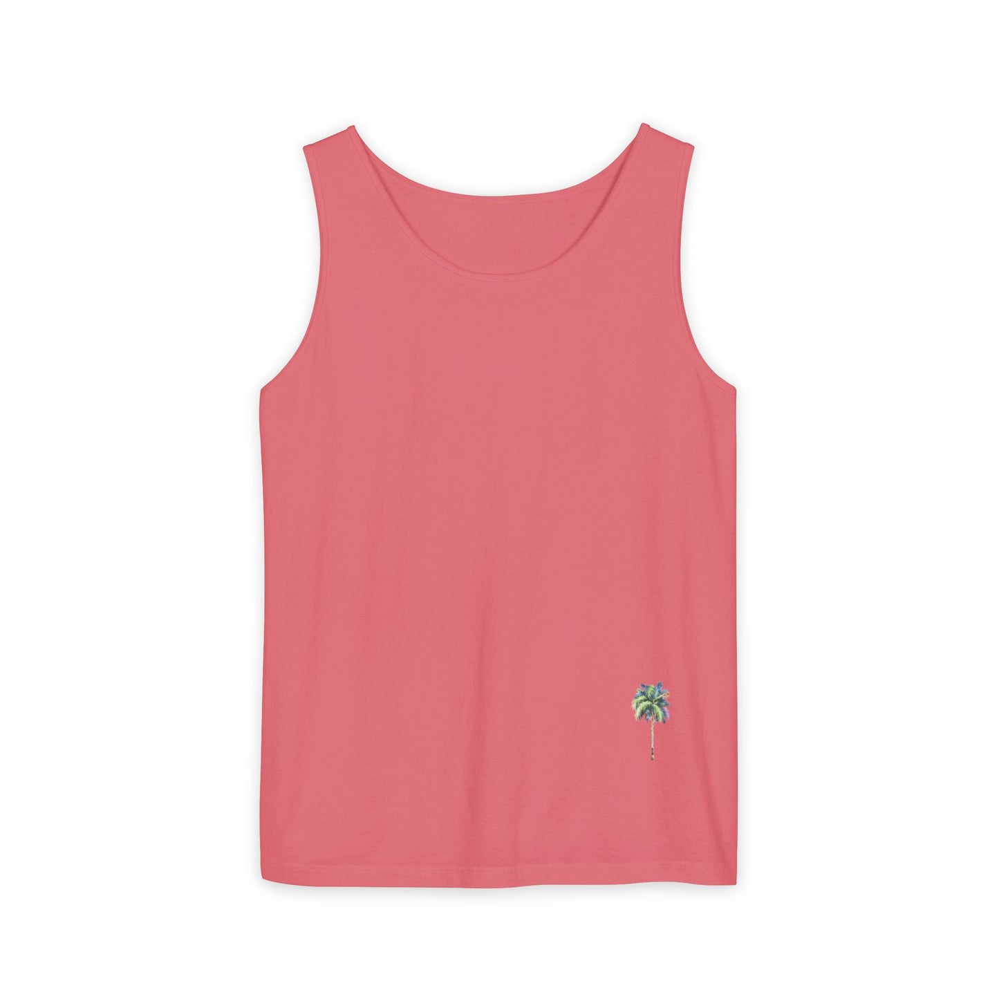 Tropical Palm Tree Tank Top - Unisex Garment-Dyed Summer Apparel