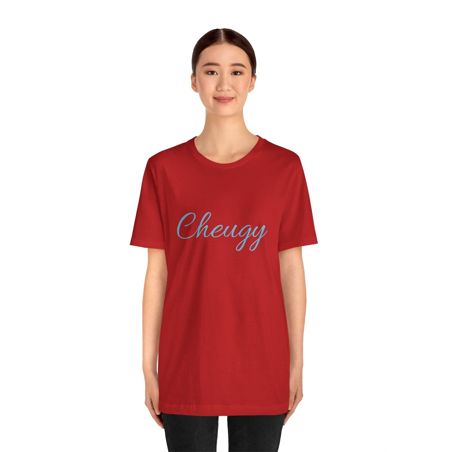 Introducing our cheeky and self-aware "Cheugy" T-shirt - the ultimate ode to embracing your unique style with a touch of humor! 😄 Unisex Jersey Short Sleeve Tee