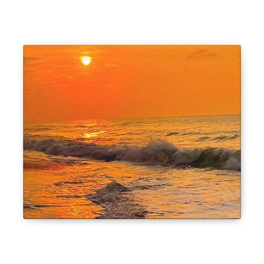 Orange Glow Beach Sunrise Canvas Gallery Wraps