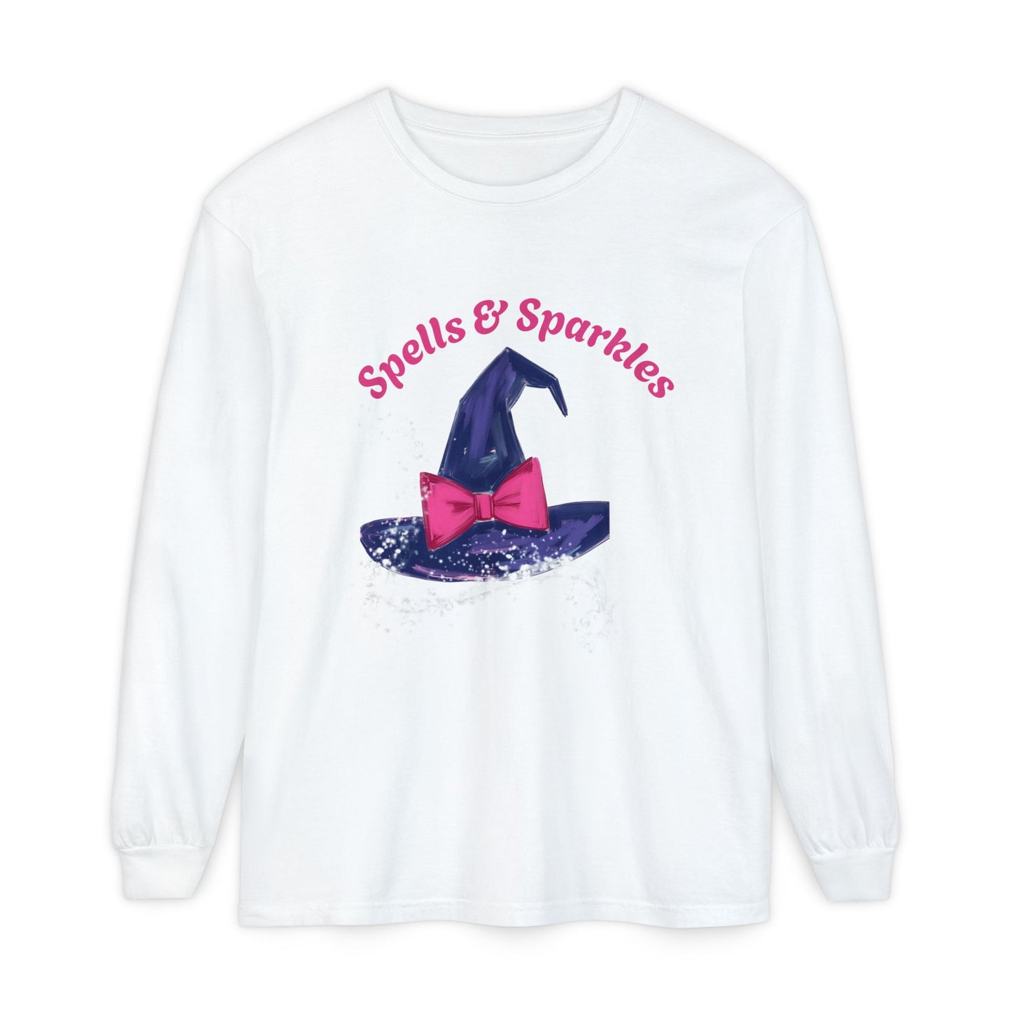 Spooky Charm Long Sleeve Tee, Halloween Shirt, Witchy T-Shirt, Magic Apparel, Fun Gift Idea for Fall Celebrations