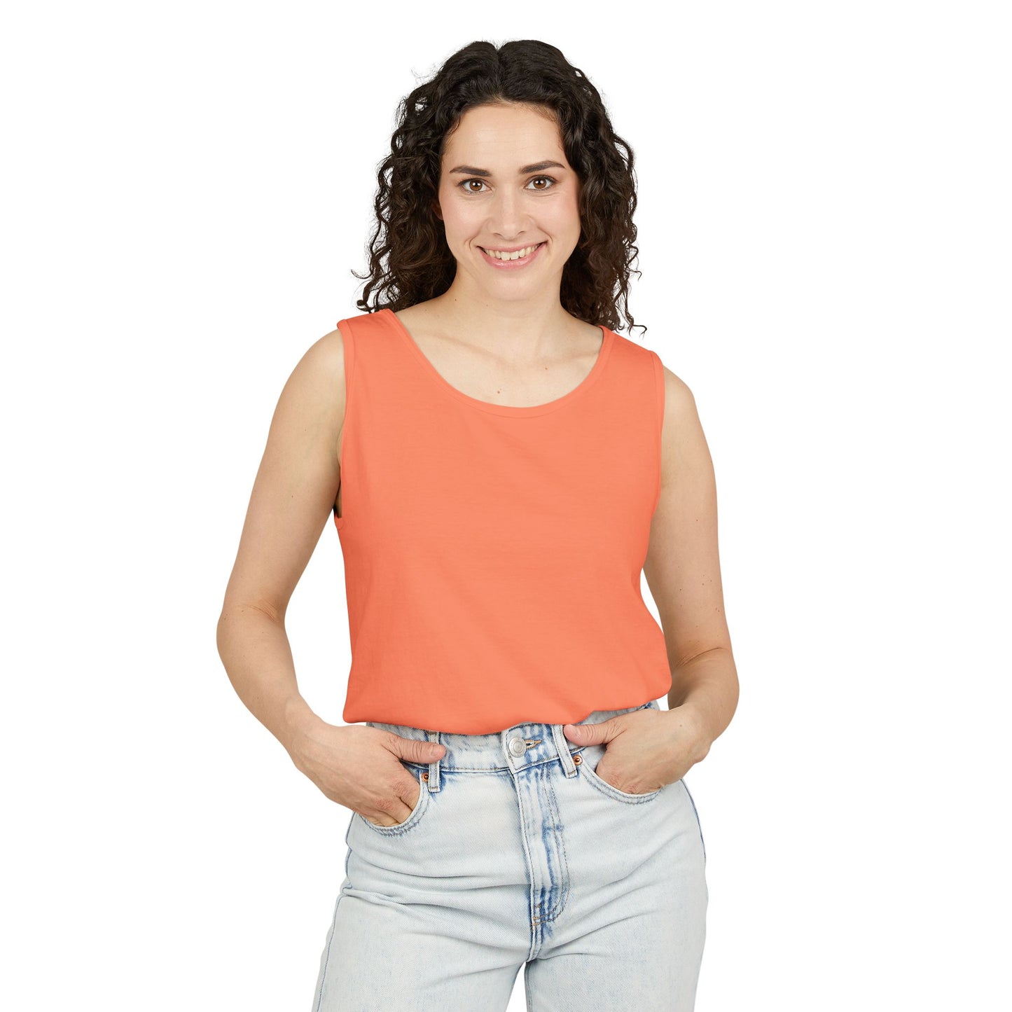 Tropical Palm Tree Tank Top - Unisex Garment-Dyed Summer Apparel