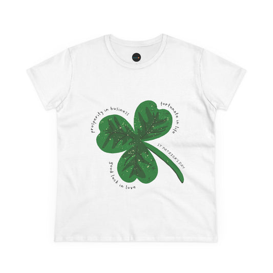 St. Patrick's Day Women's Lucky Clover Tee - Good Luck in Love & Business