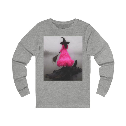 Whimsical Witch Long Sleeve Tee - Perfect for Halloween and Cozy Fall Days
