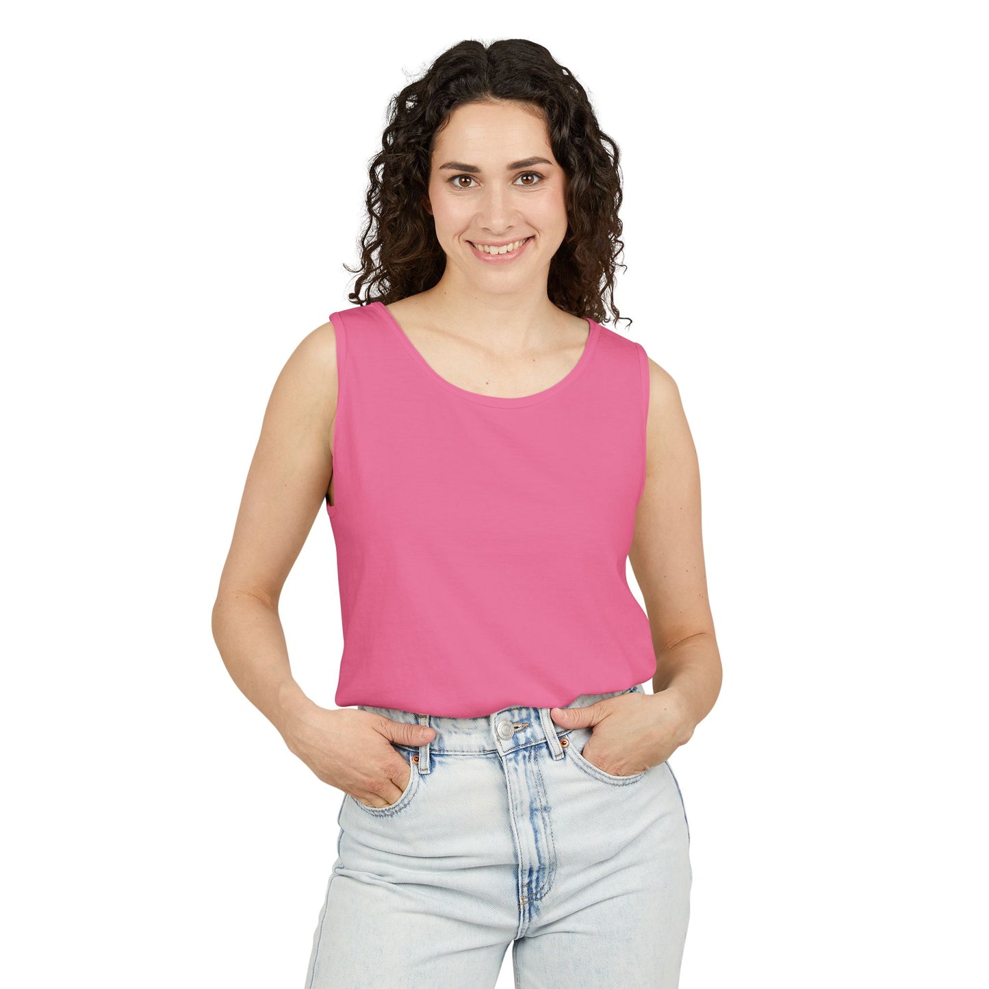 Tropical Palm Tree Tank Top - Unisex Garment-Dyed Summer Apparel