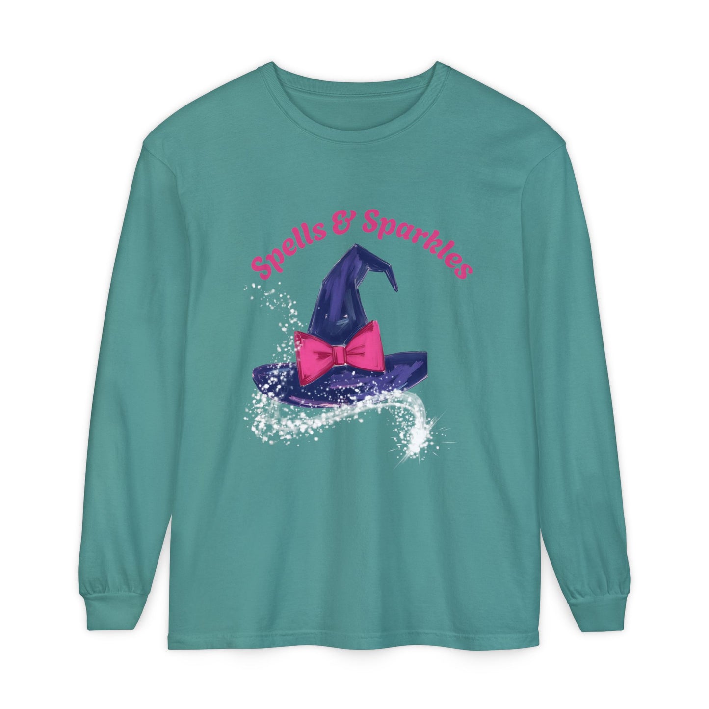 Spooky Charm Long Sleeve Tee, Halloween Shirt, Witchy T-Shirt, Magic Apparel, Fun Gift Idea for Fall Celebrations
