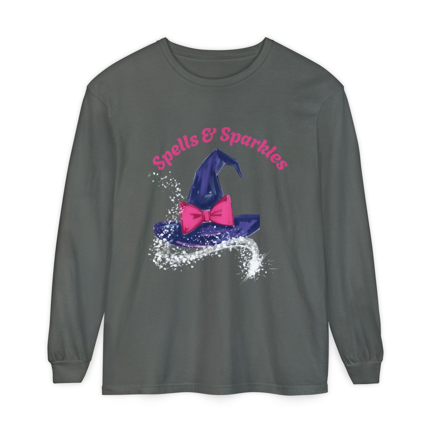 Spooky Charm Long Sleeve Tee, Halloween Shirt, Witchy T-Shirt, Magic Apparel, Fun Gift Idea for Fall Celebrations