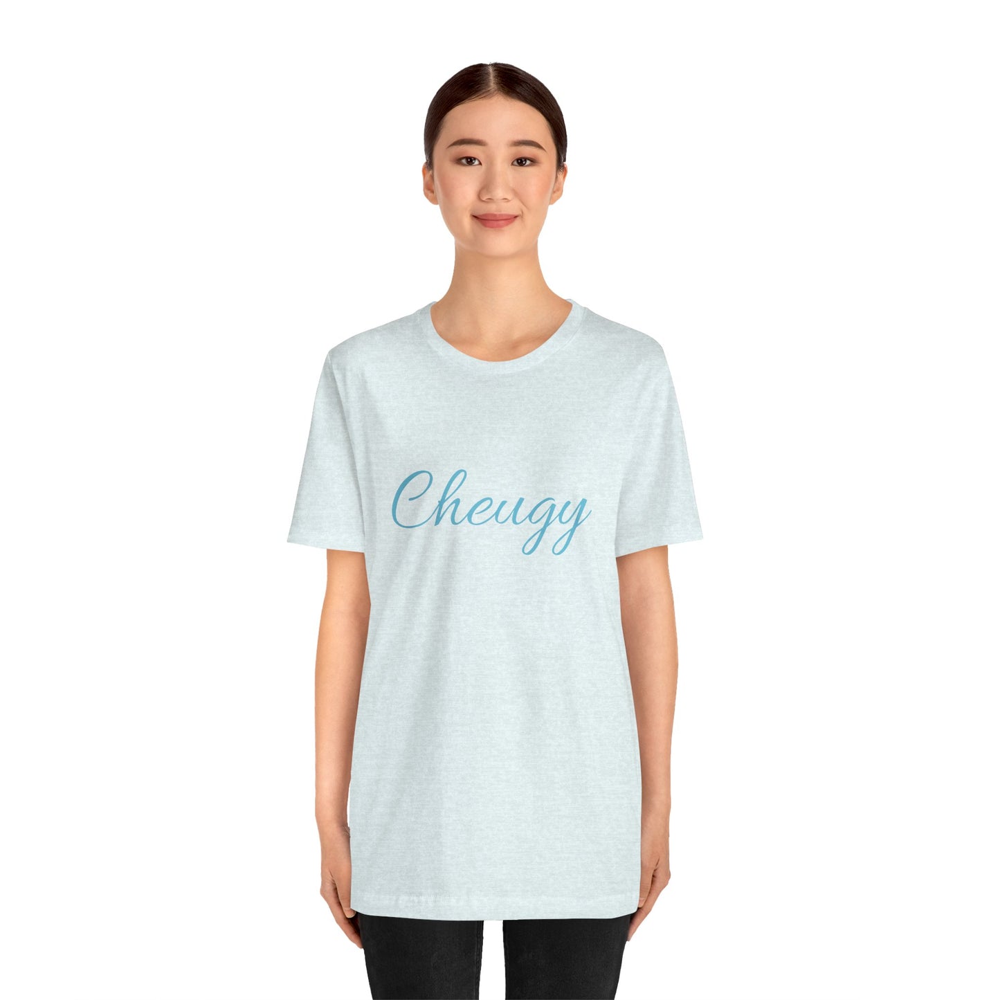 Introducing our cheeky and self-aware "Cheugy" T-shirt - the ultimate ode to embracing your unique style with a touch of humor! 😄 Unisex Jersey Short Sleeve Tee