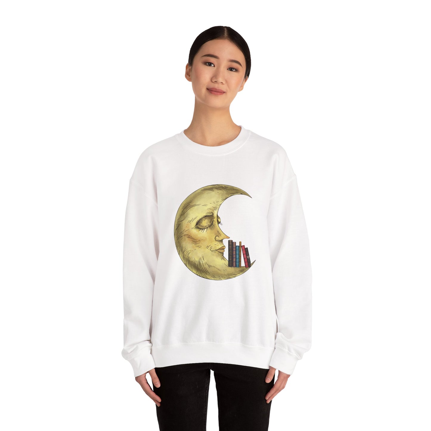 Crewneck Sweatshirt - Bookworm Late Night Reads Design