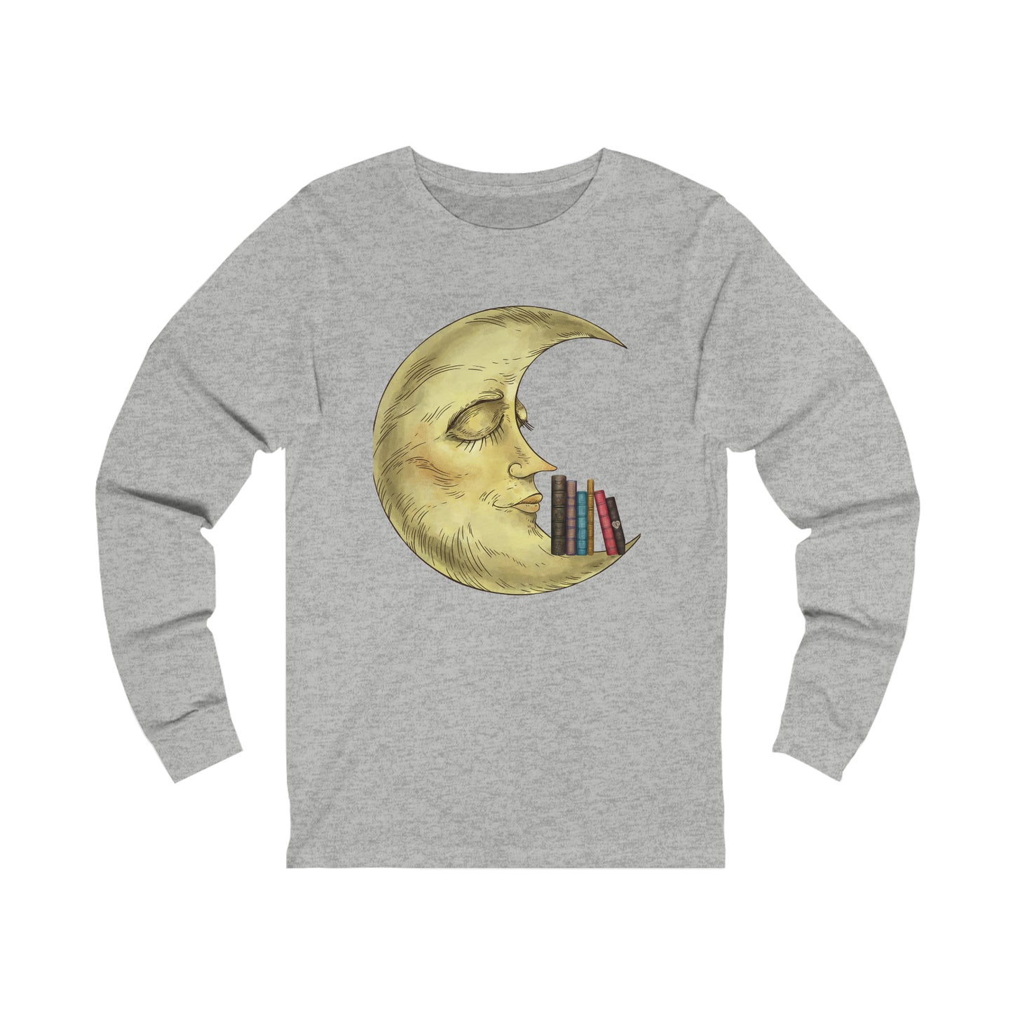 "Moonlit Reading" T-shirt Unisex Jersey Long Sleeve Tee