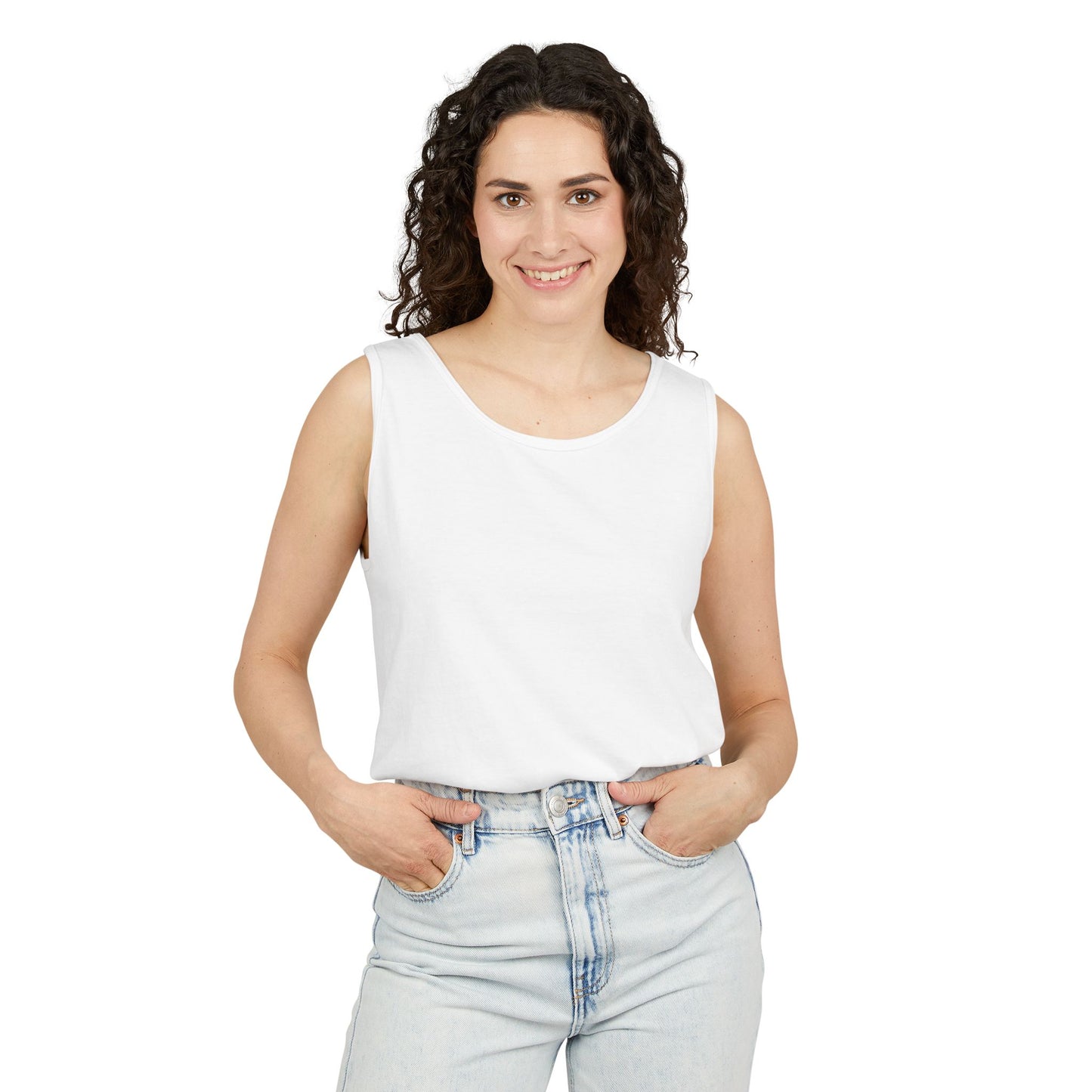 Tropical Palm Tree Tank Top - Unisex Garment-Dyed Summer Apparel