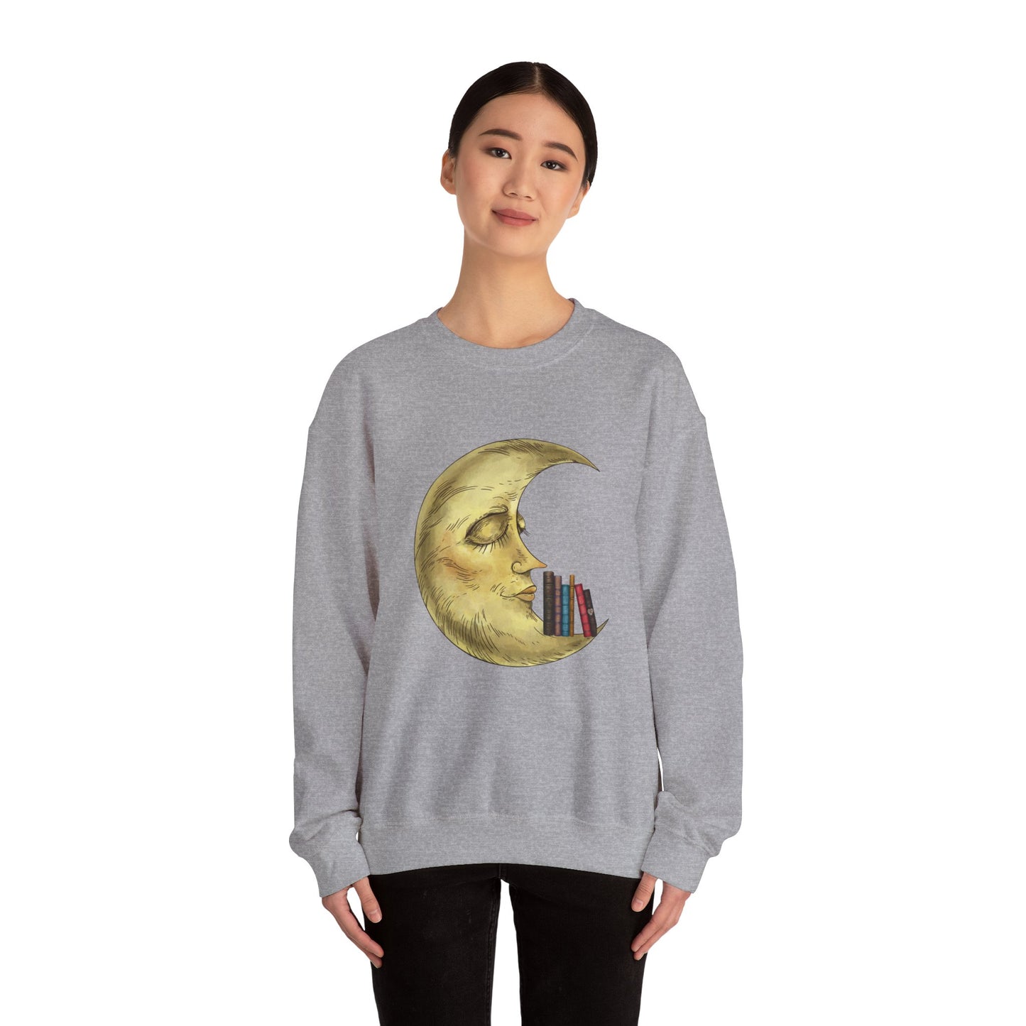 Crewneck Sweatshirt - Bookworm Late Night Reads Design