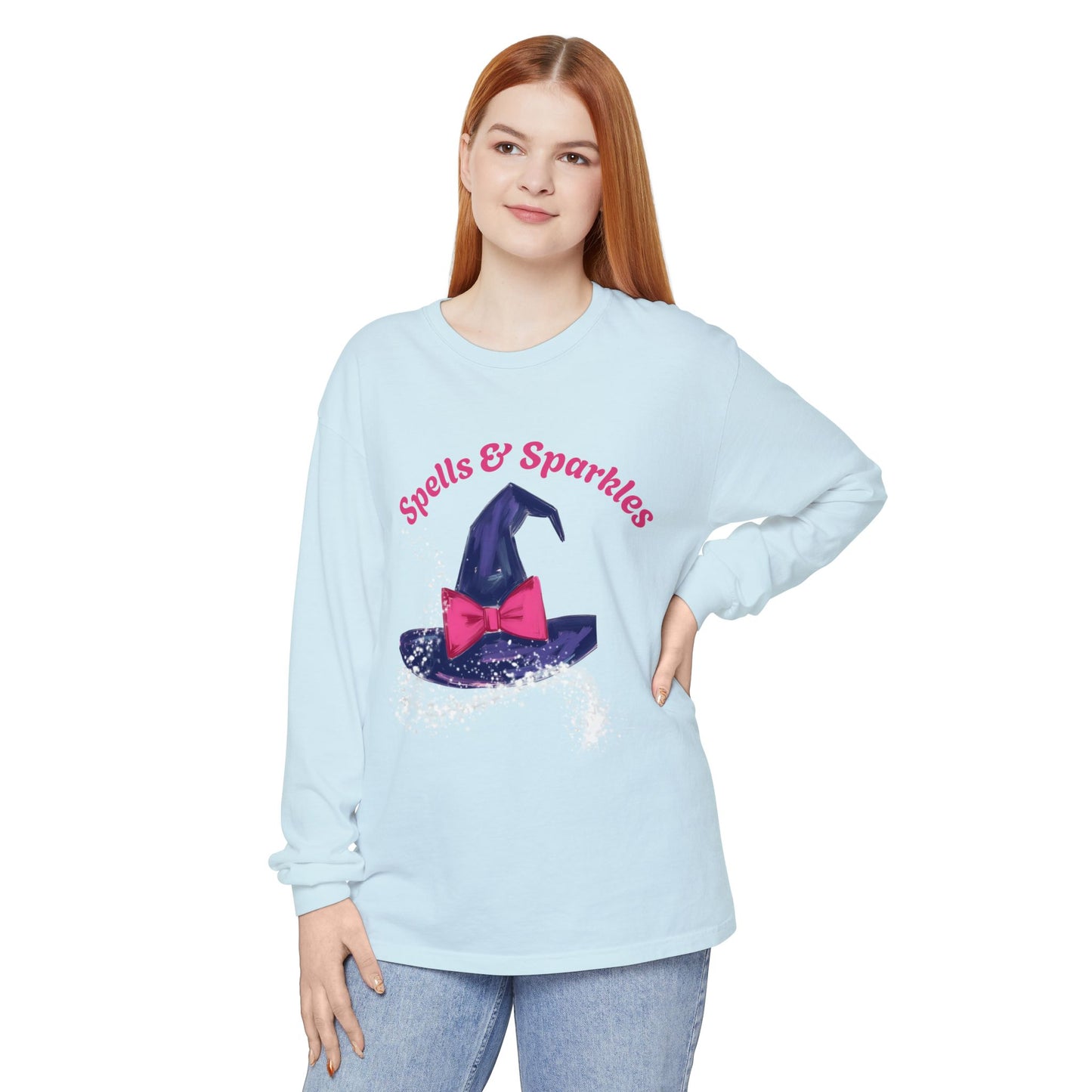 Spooky Charm Long Sleeve Tee, Halloween Shirt, Witchy T-Shirt, Magic Apparel, Fun Gift Idea for Fall Celebrations
